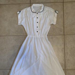 Vintage 60s Black & White Polka dot dress